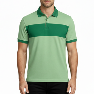 Camiseta de Punto Verde Claro para Hombre, Más Vendida, para Actividades al Aire Libre, con Cuello Sólido en Verde Oscuro, Manga Larga, Transpirable - Product Image 1