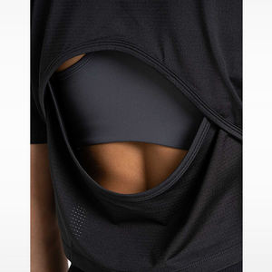 Camiseta Deportiva Corta para Mujer, 100% Algodón, Corte Ajustado, Cuello en V, Manga Corta, Tejido Jersey, Secado Rápido, Tallas Grandes, Ligera, 180g - Product Image 4