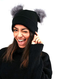 Gorro de Punto con Pompón 100% Lana Unisex, Gorro de Invierno Suave y Cálido Ajustable, Logotipo Personalizado OEM, Marca Privada, Proveedor Mayorista - Product Image 3