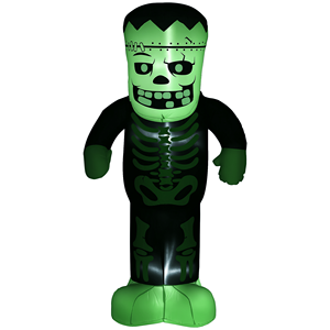 Scheletro Gonfiabile di Frankenstein per Halloween da Esterno, 2,4 Metri, Realizzato in Plastica e PVC Resistenti - Product Image 1