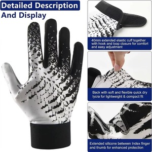 Gants de football américain personnalisés de haute qualité, adhérence collante, pour adultes et jeunes, vêtements de sport, gants d'entraînement - Product Image 5