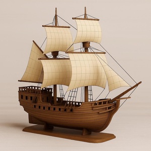 Barco de Madera Náutico, Pieza Decorativa del Patrimonio Marítimo, para Interiores Marítimos, Exhibiciones de Coleccionistas Costeros e Inspiración Marina - Product Image 2