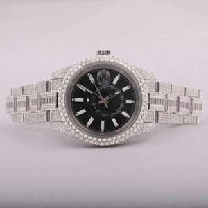 Luxury Fully Iced Moissanite <b>Automatic</b> Watch Stainless Steel Multicolor Dial Sapphire Waterproof Wrist Watch Supplier - Product Image 1