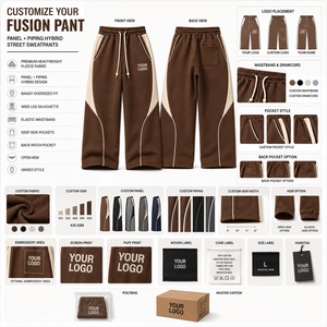 <b>Men's</b> Loose Fit Wide Leg <b>Jogger</b> Pants Cotton Fleece Eco-Friendly Breathable <b>Thermal</b> Elastic Waist Custom Embroidery Winter - Product Image 3