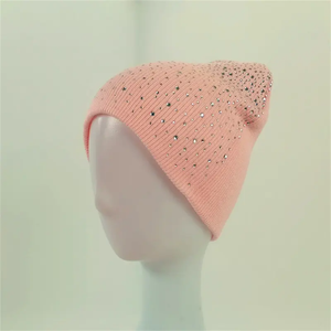 Bonnets en tricot jacquard à imprimé numérique couleur unie 100% acrylique chauds à revers pour bonnets tricotés personnalisés - Product Image 3