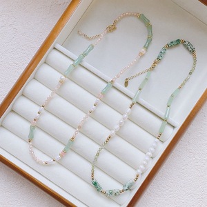 Collier baroque en pierre naturelle fait main, polyvalent, automne-hiver, acier titane intégral, douche - pas besoin de le retirer - Product Image 3