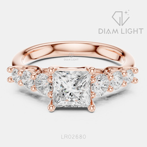 Bague de mariage en or blanc 14 carats avec diamant de laboratoire de 1,02 carat taille princesse, certifiée IGI, bijou raffiné, cadeau idéal pour fiançailles, mariage ou anniversaire - Product Image 3