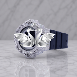 Reloj digital barroco azul con incrustaciones de piedras, reloj de moda de lujo para hombre - Product Image 2