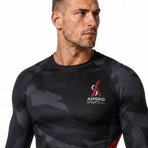<b>Men's</b> <b>Compression</b> UPF 50+ Rash Guard Surf <b>Shirt</b> Eco-Friendly Anti-Bacterial Quick Dry Full Sleeve OEM Breathable - Product Image 6