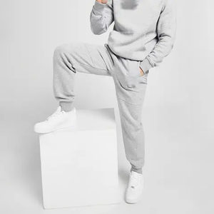 Custom Drawstring Stitching Cotton <b>Jogger</b> Pants French Terry <b>Stacked</b> Flare Sweat Pants Men Straight Wide Leg Baggy Sweatpants - Product Image 5