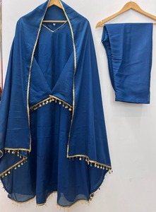 Conjunto de Vestido de Diseñador Azul Marino con Palazzo y Dupatta para Mujer |   Elegante Conjunto de Traje Étnico para Fiesta - Product Image 6