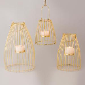 Golden <b>Brass</b> <b>Lantern</b> With Glass Panels And Intricate Cutout Design For Home Decoration - Product Image 5