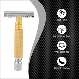 Maquinilla de Afeitar Manual de Acero Inoxidable, Clásica de Doble Filo, Ecológica, Marca MEDSPO, Polvo Liofilizado - Product Image 3