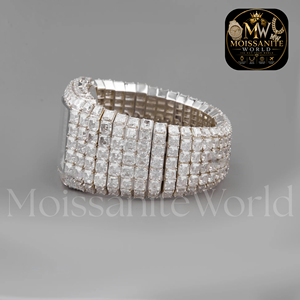 Montre mécanique rectangulaire Moissanite World Iced Out entièrement sertie de diamants, montre-bracelet analogique de luxe Hip Hop - Product Image 4