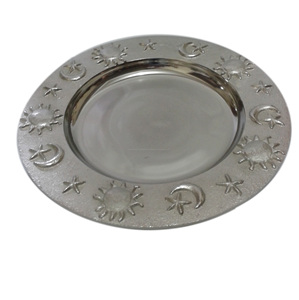 Dray décoratif de style moderne avec signe étoile soleil lune gaufré Artisanat Aluminium Métal - Product Image 1