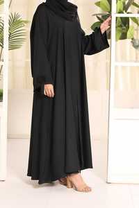 Abaya ouverte sur le devant en tissu Nida de style premium Dubaï, vêtement musulman traditionnel, robe maxi islamique élégante, tenue modeste, couleur personnalisée - Product Image 2