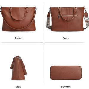 Sac à main en cuir véritable pour femme, sac à bandoulière en cuir souple avec fermeture éclair - Product Image 3