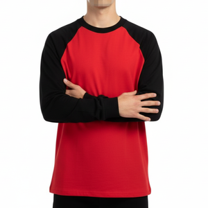 T-shirt à manches raglan personnalisé, t-shirt à manches longues en tricot, fabricant en gros - Product Image 4