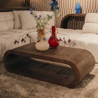 Table basse en bois de manguier massif, forme naturelle moderne, finition brun sablé, faite à la main, écologique, durable, pour la maison, le salon
