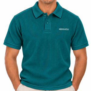Polo en maille gaufrée pour homme avec logo personnalisé, couleur bordeaux, manches courtes, texture performance, polo de golf, vêtement de sport décontracté - Product Image 2