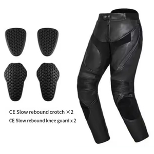 Unisex Black Leather Printed Plus Size <b>Motorcycle</b> <b>Jacket</b> and Pants Set Full Sleeve Windproof All Seasons Racing Suit - Product Image 3