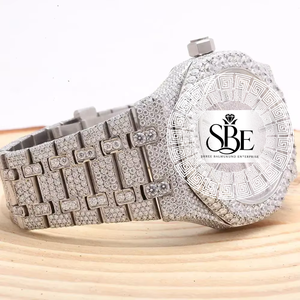 Reloj de Moissanita con Incrustaciones de Diamantes de Imitación de Excelente Calidad para Estilo Urbano, Eventos Musicales y Fiestas, Disponible a un Precio Accesible - Product Image 3