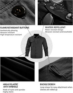 Camisa Táctica Clásica Personalizada con Botones, Transpirable, de Manga Larga, en Tejido Piqué para Hombre - Product Image 4