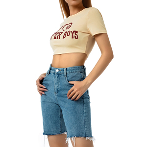 T-shirt court pour femme imprimé « I Love Surfer Boys », manches courtes, col rond, coupe ajustée, décontracté, 100 % coton jersey, printemps-été - Product Image 4