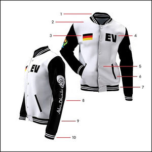 Nouvelle veste de baseball varsity en toile de laine verte pour homme Captens Sports 2026, avec logo frontal et manches en cuir noir - Product Image 4