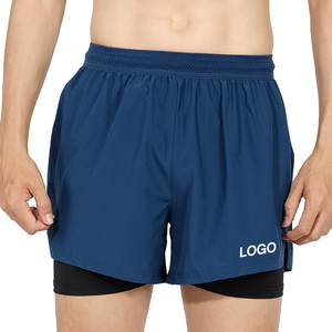 Pantalones Cortos Deportivos 2 en 1 de Secado Rápido para Hombre, Transpirables, con Banda Elástica, Bolsillo Trasero, para Entrenamiento - Product Image 5