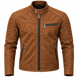 Chaqueta de Cuero Genuino para Hombre, Chaqueta de Motociclista Personalizada, Ropa de Invierno Premium, Fabricante, Venta al Por Mayor - Product Image 3