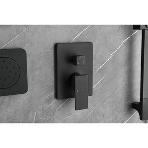 Válvula mezcladora termostática de latón macizo de 3 vías para ducha, kit de repuesto de válvula de ducha con manija de níquel para instalación oculta - Product Image 2