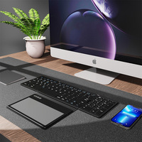 Ultra İnce Katlanabilir Kablosuz Klavye, Tablet, Dizüstü Bilgisayar ve Cep Telefonları İçin Dokunmatik Yüzeyli