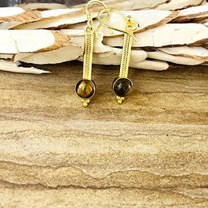 Pendientes Colgantes Boho con Piedras Preciosas, Estilo Tribal, de Latón, para Mujer, Chapados en Oro/Plata de 18K, con Ganchos de Barra, Delicados, Venta al por Mayor/OEM, Favoritos del Mercado - Product Image 2