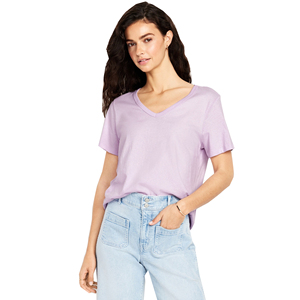 Camiseta de Manga Corta con Cuello en V para Mujer, Ecológica, 100% Algodón, de Alta Calidad, Transpirable y Holgada, Gran Venta - Product Image 5