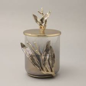 Ventes en forte augmentation : Pots de rangement design uniques et élégants en verre et métal de qualité supérieure, accessoires de cuisine avec plateau, centre de table - Product Image 3