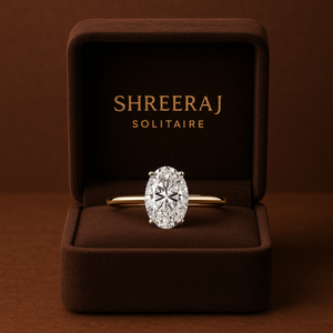 Classic <b>Solitaire</b> Engagement <b>Ring</b> Women Oval Lab Grown Genuine Diamond 1 Carat Brilliant Cut Rhodium Plated 14K/18K Solid Gold - Product Image 2