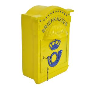 Boîte aux lettres murale jaune, résistante aux intempéries, style rustique, pour maison, jardin, ferme - Product Image 3