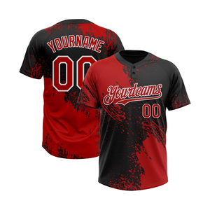 เสื้อเบสบอลแบบสั่งทำ 2 กระดุม พิมพ์ลายแบบ Sublimation สีเขียวดำ ชุดทีม ระบายเหงื่อได้ดี ชุดกีฬา OEM ODM - Product Image 4