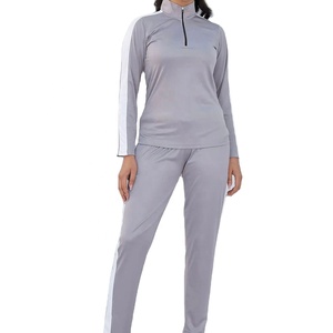 Women OEM <b>Sweater</b> Knitted Women Tracksuit Sets Moisture-Wicking And Quick-Dry Performance Stand Collar With Half Zip - Product Image 1
