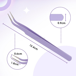 Pinces à cils courbées et droites en acier inoxydable pour extensions de cils, outil professionnel d'extension de cils - Product Image 6
