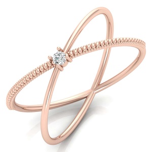 Diamond Precious Stone Gold Plated Fancy Cross Jewelry Index <b>Finger</b> <b>Ring</b> Beautiful Moissanite Eternity Band Handmade Collections - Product Image 2