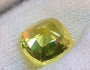 Zafiro Amarillo Cultivado en Laboratorio de 12 mm, Corte Cojín, Gema Suelta - Gemas Sintéticas de Zafiro Amarillo - Atractiva Piedra de Corindón para Ella - Product Image 4