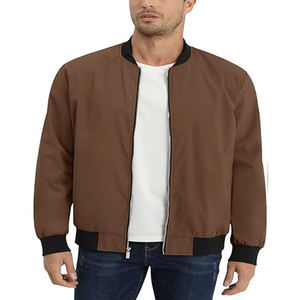 High Quality Men's Autumn Bomber <b>Jacket</b> Zipper Closure Custom Logo Design Solid Color Outwear Coats Wholesale Price <b>Jackets</b> Oem - Product Image 3