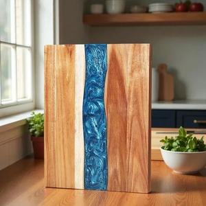 Planche à découper en bois et résine pour la cuisine, écologique, durable, fabricant de planches à découper, vente en gros depuis l'Inde - Product Image 5