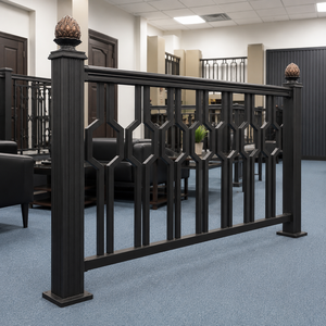 Balustrade décorative en métal noir pour intérieur, design octogonal géométrique, pour salle d'exposition, escalier, balcon, panneau de sécurité - Product Image 2