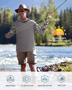Camisa de Pesca Sublimada con Capucha y Protección UV para Hombre, Hecha a Medida, de Manga Larga, con el Mejor Servicio OEM - Product Image 4