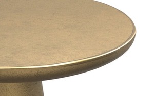 Luxe Metal Antique Metal Coffee <b>Table</b> With Conical Base Transitional Living Room Furniture Handmade - Product Image 2