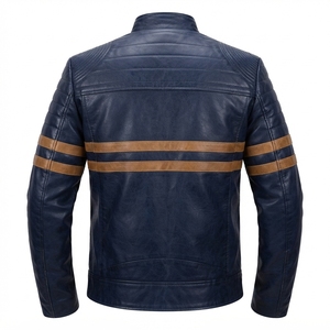 Blazer en cuir de vache véritable pour homme, coupe ajustée, formel, coupe-vent, imperméable, hiver, travail, personnalisé, OEM, vente en gros - Product Image 6