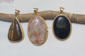 สินค้ามาใหม่ฮวงจุ้ยชุบทองคริสตัลงานฝีมือทางจิตวิญญาณจี้ควอตซ์คริสตัลธรรมชาติรูปวงรีตะขอเกี่ยวทองของขวัญ - Product Image 5